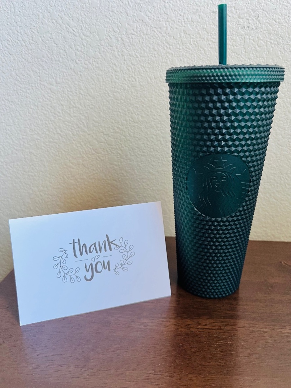 Starbucks 24 Oz Matte Dark Green Studded Venti Cold Cup Tumbler Soft Touch